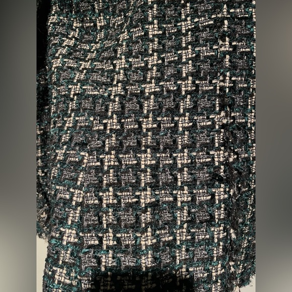 Rachel Zoe Tweed Green Tartan Plaid Blazer, Size M - Picture 8 of 8